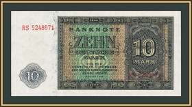 Німеччина Германия ^/--/^ Германия  (ГДР) 10 марок 1948 P-12  (12 /--/ b) UNC ^_^^^ Німеччина (НДР) 10 марок 1948 P-12 (12 /--/ b) UNC - фото фото фото