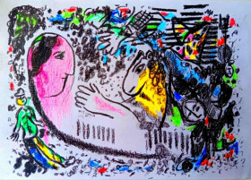 Картини, Гравюри, Живопис та Графіка Картины, Гравюры, Живопись и Графика ^/--/^ Копии картинок Марка Шагала. бумага цвет.карандаш 20*15 /--/ см ^_^^^ Копії картинок Марка Шагала. папір колір.карандаш 20*15 /--/ см - фото фото фото