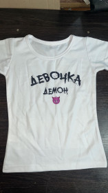 Інший одяг Другая одежда ^/--/^ 53859 Футболка с принтом девочка демон Размер S ^_^^^ 53859 Футболка з принтом дівчинка демон Розмір S - фото фото фото