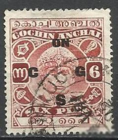 Індія Индия ^/--/^ Индия Штат Кочин 1933 раджа 1 /--/ м.гаш. ^_^^^ Індія Штат Кочин 1933 раджа 1 /--/ м.гаш. - фото фото фото