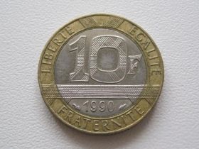 Франція Франция ^/--/^ Франция 10 франков 1990 года 21829 ^_^^^ Франція 10 франків 1990 21829 - фото фото фото