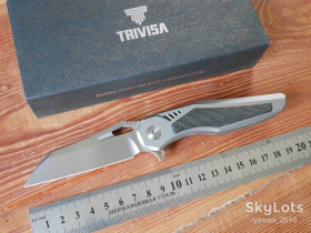 Ножі, мультітули Ножи, мультитулы ^/--/^ TRIVISA Oph-06 /--/ H, HY /--/ 01-H-MT, M /--/ 390 Satin, Titanium and Carbon, Ceramic Ball Bearing, EDC, Outdoor, Frame Lock - фото фото фото