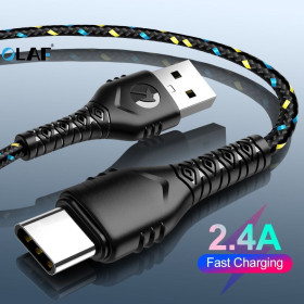 Кабелі Кабели ^/--/^ Кабель USB-Type-C в плетеній обмотці для швидкої зарядки та передачі даних 2.4 /--/ А ^_^^^ Кабель USB-Type-C в плетенной обмотке для быстрой зарядки и передачи данных 2.4 /--/ А - фото фото фото