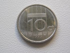 Нідерланди Нидерланды ^/--/^ Нидерланды 10 центов 1999 года 32371 ^_^^^ Нідерланди 10 центів 1999 року 32371 - фото фото фото