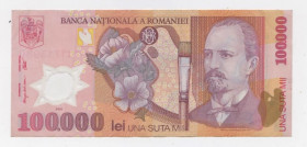 Румунія Румыния ^/--/^ 100000 лей = 2001 р. = РУМУНІЯ = полімер ^_^^^ 100000 лей = 2001 г. = Румыния = полимер - фото фото фото