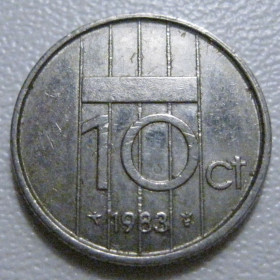 Нідерланди Нидерланды ^/--/^ Нідерланди 10 центів 1983 року 41152 ^_^^^ Нидерланды 10 центов 1983 года 41152 - фото фото фото