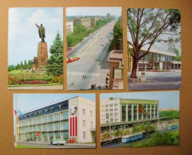 СРСР СССР ^/--/^ ЗАПОРІЖЖЯ - ЗАПОРОЖЬЕ  памятник ЛЕНИНУ - АЭРОПОРТ - ВОКЗАЛ - и др.  НАБОР 1973 г.  9 шт.  ^_^^^ Запорожье - запорожский памятник Ленину - аэропорт - Вокзал - и др. Набор 1973 г. 9 шт. - фото фото фото