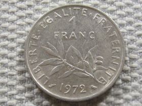 Франція Франция ^/--/^ Франция 1 франк 1972 года #3751 ^_^^^ Франція 1 франк 1972 #3751 - фото фото фото