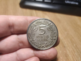 Веймарська республіка (-) Веймарская республика (-) ^/--/^ Германия 5 рейхсмарок, 1925 РЫЦАРЬ ^_^^^ Німеччина 5 рейхсмарок, 1925 рік - фото фото фото