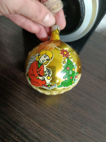 Ялинкові іграшки Ёлочные игрушки ^/--/^ Старинная елочная игрушка шар с ангелом ^_^^^ Старовинна ялинкова іграшка куля з ангелом - фото фото фото