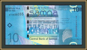 Австралія і Океанія Австралия и Океания ^/--/^ Самоа 10 тала 2008 P-39  (39 /--/ a) UNC ^_^^^ Самоа 10 тала 2008 P-39 (39 /--/ a) UNC - фото фото фото
