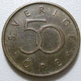 Швеція Швеция ^/--/^ Швеція 50 ере 1992 року D 40807 ^_^^^ Швеция 50 эре 1992 года D 40807 - фото фото фото