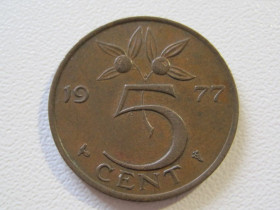 Нідерланди Нидерланды ^/--/^ Нидерланды 5 центов 1977 года #35116 ^_^^^ Нідерланди 5 центів 1977 року #35116 - фото фото фото