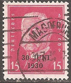 Веймарська республіка Веймарская республика ^/--/^ Германия  (Веймар) 1930 Mi.445 гаш. ^_^^^ Німеччина (1930) Mi.445 гаш. - фото фото фото