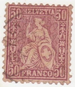 Швейцарія Швейцария ^/--/^ Швейцария 1867  г. № 34 гашеная ^_^^^ Швейцарія 1867 р. No 34 гашена - фото фото фото