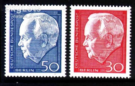 НДР, ФРН ГДР, ФРГ ^/--/^ Германия - Берлин  1967  г  MNH -  личности - президент Любке ^_^^^ Німеччина - Берлін 1967 р MNH - особистості - президент Любке - фото фото фото