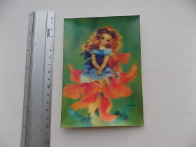 СРСР СССР ^/--/^ Открытка стерео по мультфильму Дюймовочка Худ Гвоздева 1987 г. ^_^^^ Листівка стерео з мультфільму Дюймовочка Худ Гвоздєва 1987 р. - фото фото фото