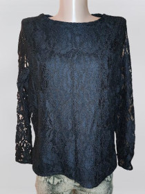 Кофти Кофты ^/--/^ Стильная женская черная кофта, джемпер с кружевом H&amp;M ^_^^^ Стильна жіноча чорна кофта, джемпер з мережевим H&amp;M - фото фото фото