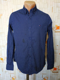 Сорочки Рубашки ^/--/^ Сорочка чоловіча синя з принтом TOMMY HILFIGER p-p XS ^_^^^ Сорочка мужская синяя с принтом TOMMY HILFIGER p-p XS - фото фото фото