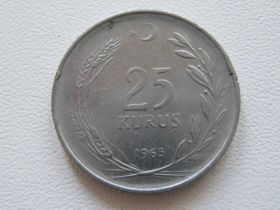 Туреччина Турция ^/--/^ Турция 25 куруш 1965 года #14907 ^_^^^ Туреччина 25 куруш 1965 року #14907 - фото фото фото