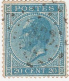 Бенілюкс Бенилюкс ^/--/^ Бельгия 1865  г. № 15 гашеная ^_^^^ Бельгія 1865 р. No 15 гашена - фото фото фото