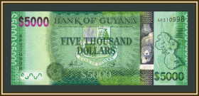 Інші Другие ^/--/^ Гайана 5000 долларов 2013 P-40  (40 /--/ a) UNC ^_^^^ Гайана 5000 доларів 2013 P-40 (40 /--/ a) UNC - фото фото фото