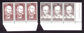 НДР, ФРН ГДР, ФРГ ^/--/^ Германия  ГДР / DDR 1967 г MNH - сцепки  - личности ^_^^^ Німеччина НДР / DDR 1967 MNH - зчеплення - особистості - фото фото фото