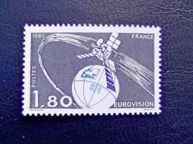 Франція Франция ^/--/^ Поштова марка Франція &amp;quot; Космос Супутник &amp;quot; 1980 ** ^_^^^ Почтовая марка Франция &amp;quot; Космос Спутник &amp;quot; 1980 ** - фото фото фото