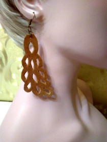 Сережки Серьги ^/--/^ Ажурные серьги 11 см-3.5 см, длинные серьги из натуральной коричневой замши, ручная работа ^_^^^ Ажурні сережки з натуральної коричневої замші, ручна робота - фото фото фото