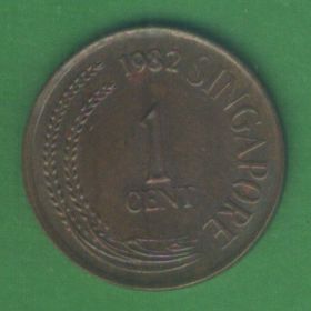 Японія Япония ^/--/^ Сингапур 1 цент 1982 г. ^_^^^ Сінгапур 1 цент 1982 р. - фото фото фото