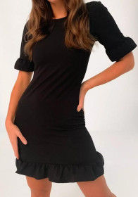 Сукні Платья ^/--/^ Стильное короткое женское черное платье с воланами Missguided ^_^^^ Жіноча чорна сукня з воланами Missguided - фото фото фото