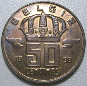 Бельгія Бельгия ^/--/^ Бельгія 50 сантимів 1998 року Belgie 42521 ^_^^^ Бельгия 50 сантимов 1998 года Belgie 42521 - фото фото фото