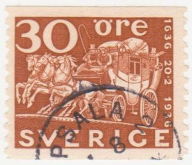 Скандинавія Скандинавия ^/--/^ Швеция 1936 г. № 234 гашеная ^_^^^ Швеція 1936 р. No 234 гашена - фото фото фото