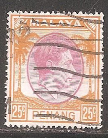 Малайзія Малайзия ^/--/^ Бр.Малайя          (Пенанг) 1949 Sc.16 гаш. ^_^^^ Бр.Малайя (Пенанг) 1949 Sc.16 гаш. - фото фото фото