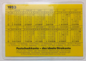 Календарі Календари ^/--/^ Календарь 1983 Postscheckkonto, ФРГ  (пластик) ^_^^^ Календар 1983 Postscheckkonto, ФРН (пластик) - фото фото фото