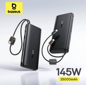 Зовнішні акумулятори (Power Bank) Внешние аккумуляторы (Power Bank) ^/--/^ Павербанк Baseus Enerfill FC /--/ 41 145 /--/ W 25000 /--/ mAh Black вбудовані 2 /--/ х кабелі type-c ^_^^^ Павербанк Baseus Enerfill FC /--/ 41 145 /--/ W 25000 /--/ m Ah Black встроены 2 /--/ х кабели type- c - фото фото фото