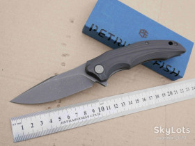 Ножі, мультітули Ножи, мультитулы ^/--/^ Petrified fish PFP /--/ 10 CGAW Hairtail, Carbon, k /--/ 110 Gray Stonewashed, Ceramic Ball Bearings, Flipper, Tactical, EDC, Outdoor, Liner Lock - фото фото фото