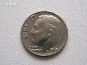 Обігові Обиходные ^/--/^ США 1 дайм (10 центов) 1967 года #20145 ^_^^^ США 1 дайм (10 центів) 1967 року #20145 - фото фото фото