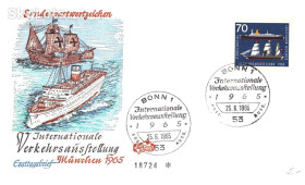 Європа Европа ^/--/^ Флот . Германия - Бонн 1965 г . -  с/гашение - конверт ^_^^^ Флот . Німеччина - Бонн 1965 р. - с/гашення - конверт - фото фото фото
