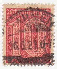 Веймарська республіка Веймарская республика ^/--/^ Германия 1920 г.№  24 гашеная ^_^^^ Німеччина 1920 р. No 24 гашена - фото фото фото