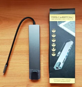 Інше Другое ^/--/^ Розгалужувач, хаб Type-C на USB 3.0, картрідер SD TF, HDMI 4 /--/ K, LAN адаптер для MacBook Apple USB-хаб   (TypeC-HUB-8 /--/ to /--/ 1) ^_^^^ Адаптер-Хаб 7 в 1 USB Type-C, мультифункциональный концентратор, Hub, переходник, разветвитель - фото фото фото