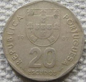 Португалія Португалия ^/--/^ Португалия 20 эскудо 1987 года #12394 ^_^^^ Португалія 20 ескудо 1987 #12394 - фото фото фото