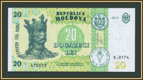 Молдова Молдова ^/--/^ Молдова  (Молдавия) 20 лей 2015 P-23  (23 /--/ b) UNC ^_^^^ Молдова (Молдавія) 20 лей 2015 P-23 (23 /--/ b) UNC - фото фото фото