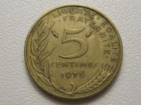 Франція Франция ^/--/^ Франция 5 сантимов 1976 года 38251 ^_^^^ Франція 5 сантимів 1976 року 38251 - фото фото фото