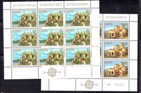 Інші країни Другие страны ^/--/^ Югославия  1978 г MNH 2 /--/ а м/лист -  ландшафты - EUROPA  - CEPT - ^_^^^ Югославія 1978 р MNH 2 /--/ а м/лист - ландшафти - EUROPA - CEPT - - фото фото фото