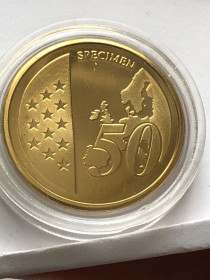 Італія і Ватикан Италия и Ватикан ^/--/^ 50 євроцентів  Ватикан. Папа. SPECIMEN. Європроба. Капсула. ^_^^^ 50 евроцент Ватикан. Папа. SPECIMEN. Европроба. Капсула. - фото фото фото