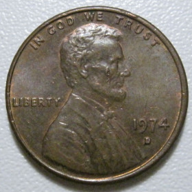 Обігові Обиходные ^/--/^ США 1 цент 1974 року D #40015 ^_^^^ США 1 цент 1974 года D #40015 - фото фото фото