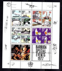Освоєння космосу Освоение космоса ^/--/^ Космос . Брбуда 1977 г  MNH  - авиация , флот , искусство ^_^^^ Космос . Брбуда 1977 MNH - авіація, флот, мистецтво - фото фото фото