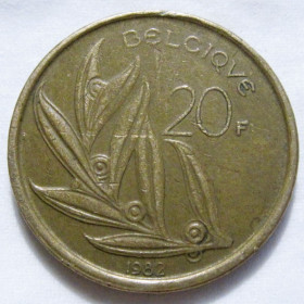 Бельгія Бельгия ^/--/^ Бельгія 20 франків 1982 року BELGIQUE #6 /--/ П /--/ 1756 ^_^^^ Бельгия 20 франков 1982 года BELGIQUE #6 /--/ П /--/ 1756 - фото фото фото