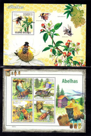 Фауна Фауна ^/--/^ Фауна  Гвинея Биссау 2009 г MNH - пчелы - 2 /--/ а блока ^_^^^ NM Фауна Гвінея Біссау 2009 р MNH - бджоли - 2 /--/ а блоку - фото фото фото